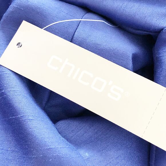Chico's Womens Jacket O | Small Blue New Button Front - Picture 4 of 9